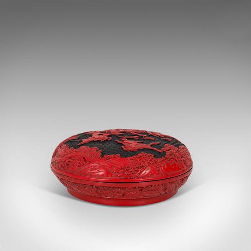 Antique Cinnabar Box, Chinese, Lacquer, Decorative Tray, Qing Dynasty c.1900 (1 of 12)