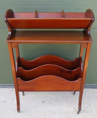 Edwardian Mahogany Magazine Rack with Book Stand (1 of 7)