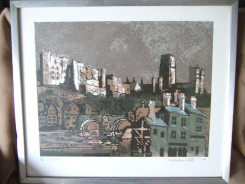 Norman Wade:  limited edition screenprint of Durham castle and cathedral (1 of 3)