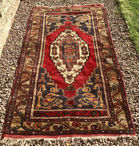 1930's Hand Woven Turkish Karapinar Rug (1 of 6)