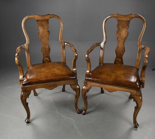 Antique Pair of Queen Anne Style Walnut Chairs c.1920 (1 of 6) Antique Pair of Queen Anne Style Walnut Chairs c.1920 (1 of 6)