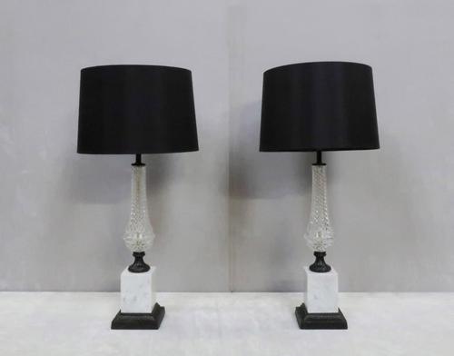 Pair of Italian Mid-century Glass and Bronzed Table Lamps (1 of 6) Pair of Italian Mid-century Glass and Bronzed Table Lamps (1 of 6)