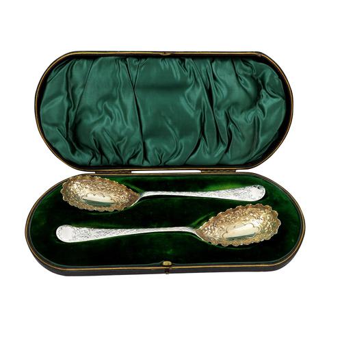 Pair of Antique Victorian Sterling Silver Serving Spoons in Case 1899 (1 of 10) Pair of Antique Victorian Sterling Silver Serving Spoons in Case 1899 (1 of 10)