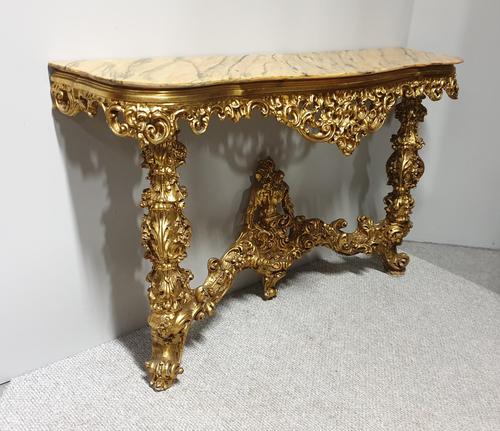 Carved Wood Gilt Console Table (1 of 17)