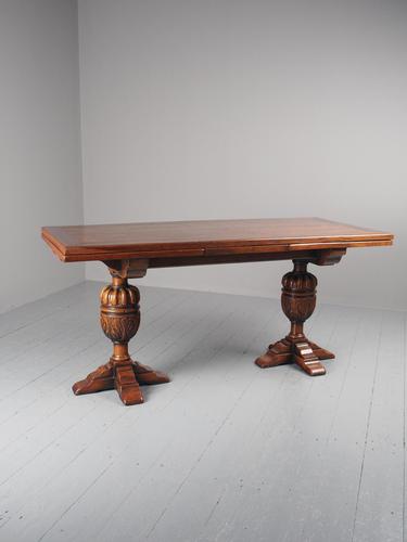 Jacobean Style Carved Oak Pull Out Dining Table (1 of 12)