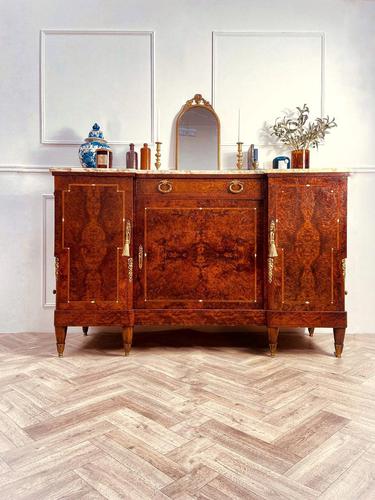 Antique Burr Walnut Sideboard / Cupboard / Cabinet (1 of 12)