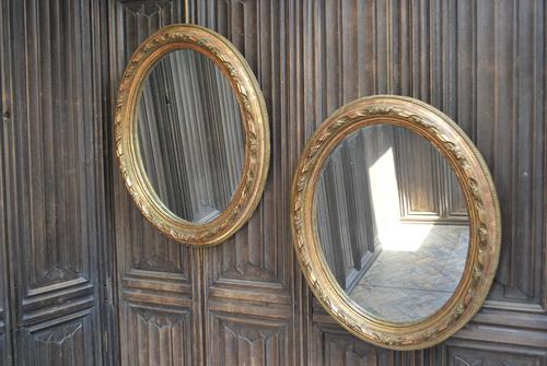 Pair of Gilt French Oval Mirrors (1 of 7) Pair of Gilt French Oval Mirrors (1 of 7)