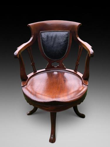 Desirable 19th Mahogany Desk Chair (1 of 3) Desirable 19th Mahogany Desk Chair (1 of 3)
