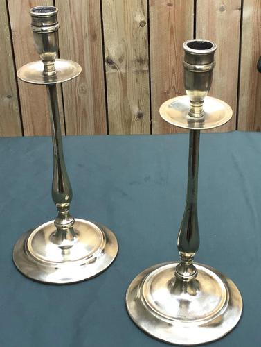 Pair of Slender Tall 19th Century Brass Candlesticks (1 of 5) Pair of Slender Tall 19th Century Brass Candlesticks (1 of 5)