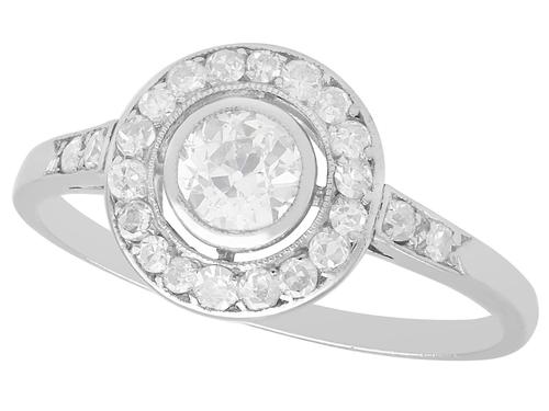 0.63 ct Diamond and Platinum Cluster Ring - Antique Circa 1925 (1 of 9) 0.63 ct Diamond and Platinum Cluster Ring - Antique Circa 1925 (1 of 9)