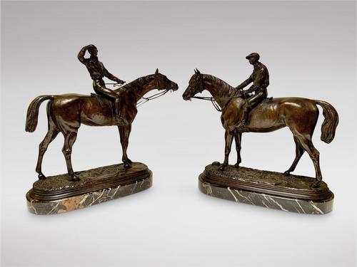 Jules Moigniez - Bronze Pair of Racehorses & Jockeys (1 of 8) Jules Moigniez - Bronze Pair of Racehorses & Jockeys (1 of 8)