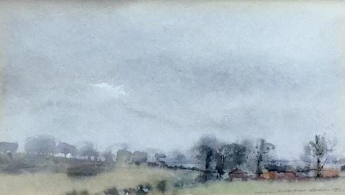 Ian Armour-Chelu Watercolour ‘Wet Day in Suffolk’ (1 of 2)