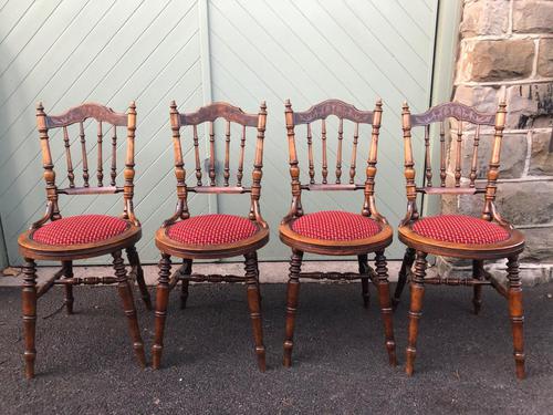 Antique Set 4 Kitchen Chairs (1 of 10)