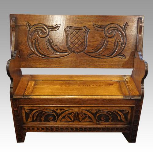 Edwardian Oak Monks Bench (1 of 5) Edwardian Oak Monks Bench (1 of 5)