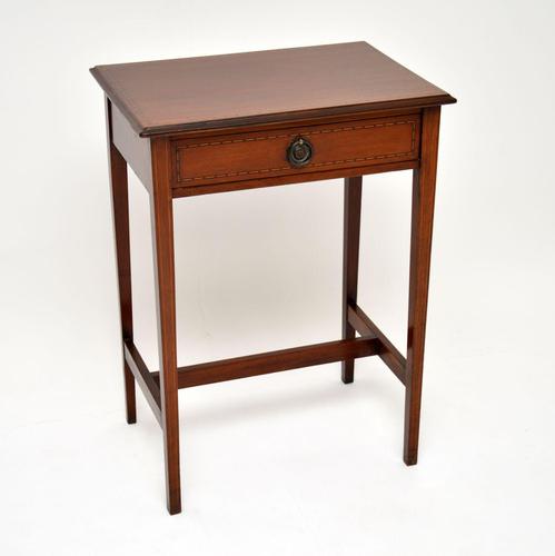 Antique Edwardian Inlaid Mahogany Side Table (1 of 9)