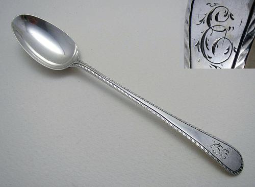 Monogram "E", Georgian George III Sterling Silver Long-Stem Tea Spoon (1 of 7) Monogram "E", Georgian George III Sterling Silver Long-Stem Tea Spoon (1 of 7)