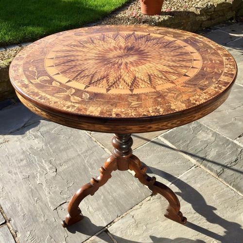 A Fine 19th C Italian Inlaid Parquetry Occasional, Centre Table with Rare Hidden Writing Slope (1 of 12)