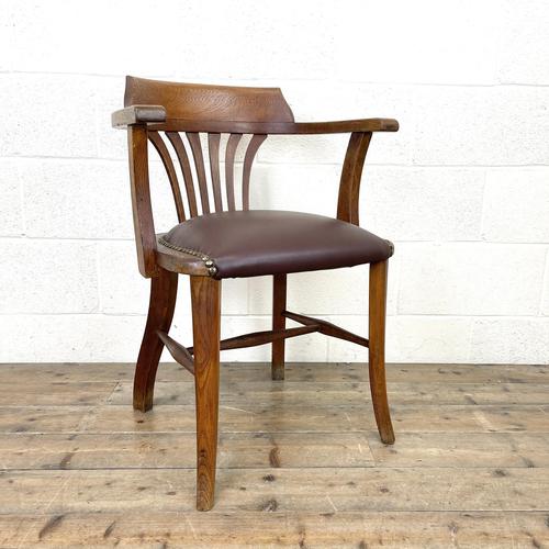 Early 20th Century Antique Oak Desk Chair (1 of 9)