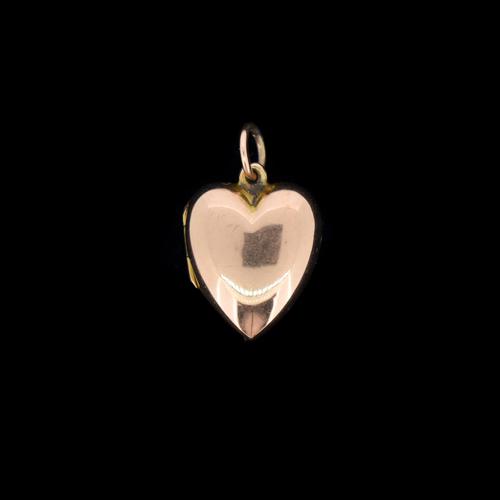 Antique 9ct 9K Gold Puffy Love Heart Locket Pendant Charm (1 of 8)