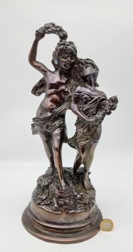 Vintage Heavy Bronze Reproduction of the Statue “la Fete Des Fleurs” Van Auguste (1 of 6) Vintage Heavy Bronze Reproduction of the Statue “la Fete Des Fleurs” Van Auguste (1 of 6)