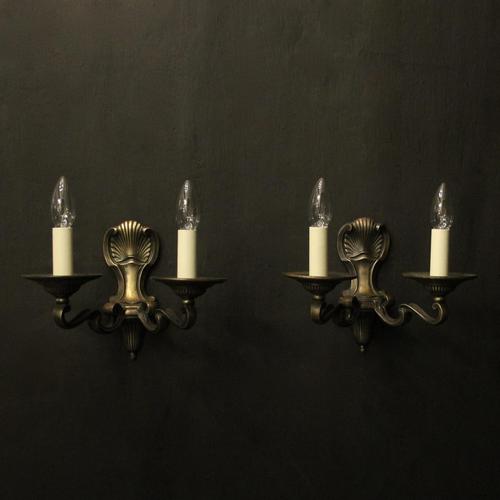 French Pair Of Burnished Silvered Wall Lights (1 of 10)