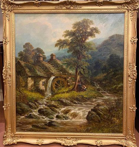 19th Century Oil on Canvas – “The Old Watermill” by Thomas Thomas (1 of 4)