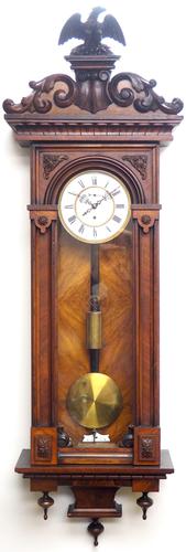 Wow! Antique German Single Weight Walnut 8-Day Vienna Regulator Wall Clock (1 of 11)