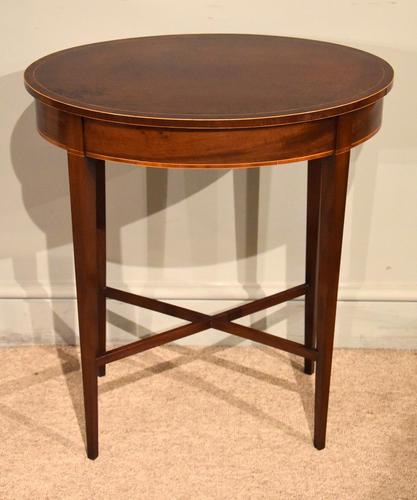 19th Century Mahogany Oval Lamp Table (1 of 5)