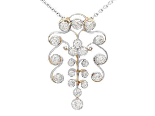 2.27ct Diamond and 14ct Yellow Gold Pendant - Antique Circa 1910 (1 of 9) 2.27ct Diamond and 14ct Yellow Gold Pendant - Antique Circa 1910 (1 of 9)