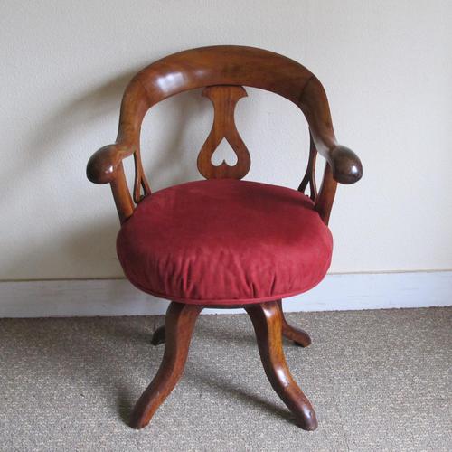 Mahogany Edwardian Revolving Office Chair (1 of 4)