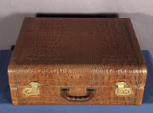 Faux Horn-back Alligator Vintage Aviation Suitcase (1 of 7)