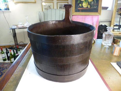 Interesting "Scottish Kiver" Coopered Ash Barrel c.1850 (1 of 8)