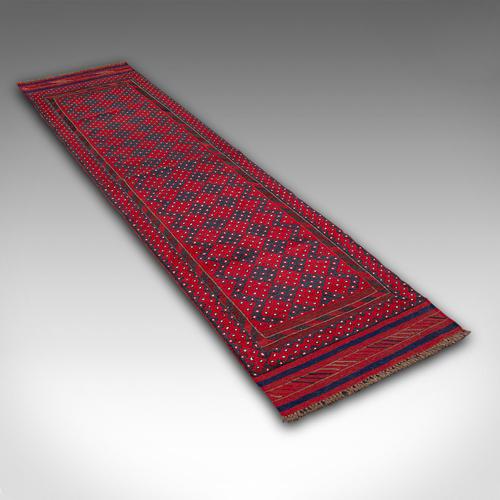 Long Antique Meshwari Runner, Persian, Wool, Kilim, Hallway, Carpet c.1900 (1 of 12)