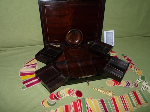 Fine Quality French Inlaid Games Box c.1860 (1 of 10)