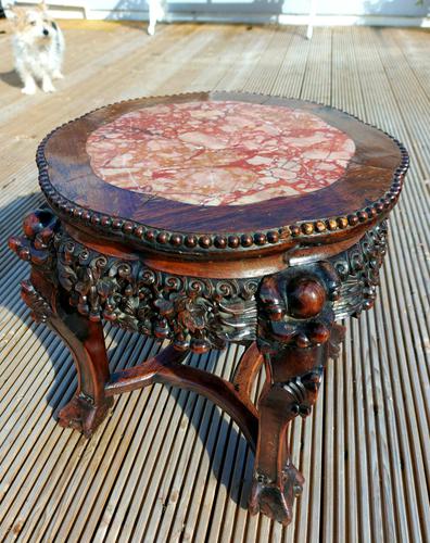 19th Century Chinese Marble Top Plant Stand (1 of 3) 19th Century Chinese Marble Top Plant Stand (1 of 3)