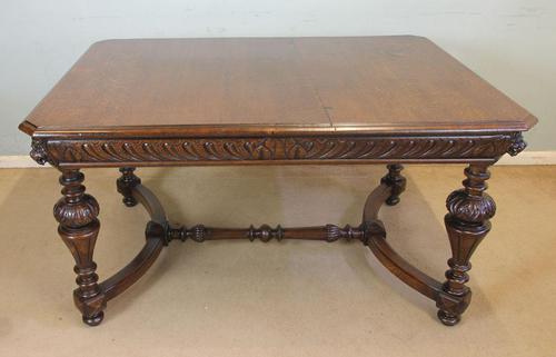 Antique Carved Oak Dining Centre Table (1 of 12)