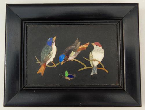 Antique Italian Pietra Dura Marble Panel Birds (1 of 5) Antique Italian Pietra Dura Marble Panel Birds (1 of 5)