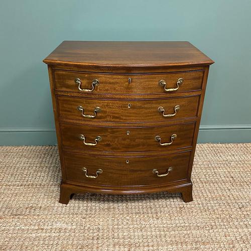 Small Quality Edwardian Mahogany Antique Bow Fronted Chest of Drawers (1 of 7)