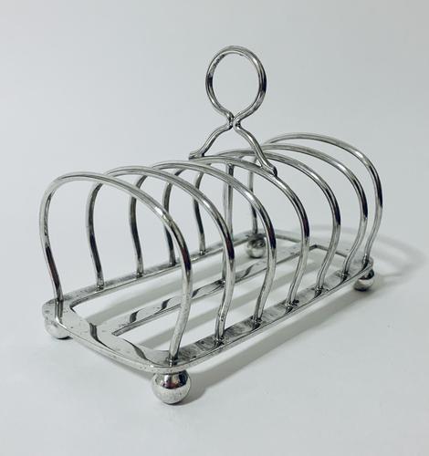 Large Antique Six Division Solid Silver Toast Rack (1 of 10)