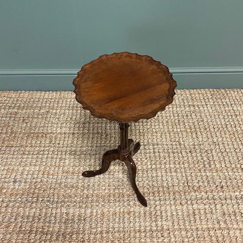 Edwardian Antique Walnut Pie Crust Edge Occasional Table (1 of 6)