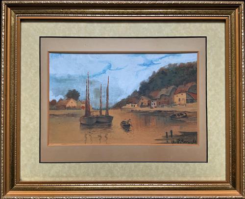 Wonderful Original 19th Century Antique Seascape Landscape Watercolour Painting (1 of 12)