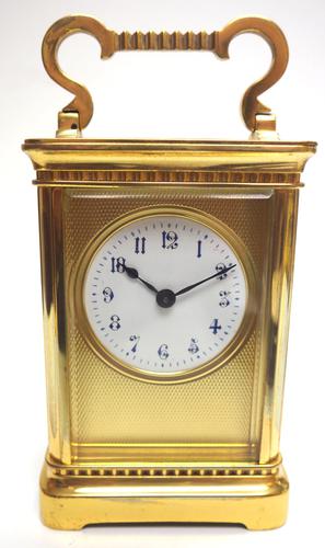 Rare Antique French 8-day Carriage Clock Unusual Masked Dial Case with Enamel Dial (1 of 10)