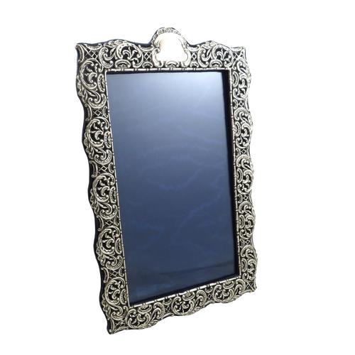 Antique Edwardian Sterling Silver 14" Photo Frame 1902 (1 of 9)