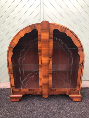Art Deco Figured Walnut Display Cabinet (1 of 10) Art Deco Figured Walnut Display Cabinet (1 of 10)