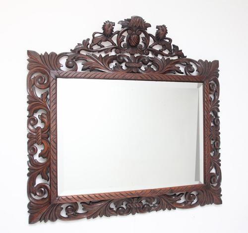19th Century Antique Carved Oak Wall Mirror (1 of 9) 19th Century Antique Carved Oak Wall Mirror (1 of 9)