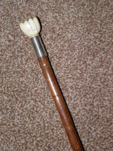 Antique kendall hallmarked 1925 silver walking/dress cane w/carved fist handle (1 of 9) Antique kendall hallmarked 1925 silver walking/dress cane w/carved fist handle (1 of 9)