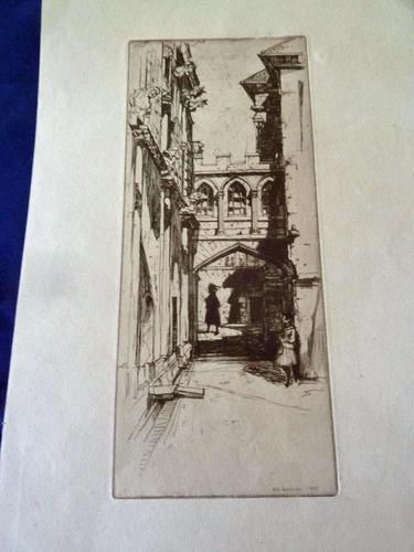 David Young Cameron Drypoint Etching 1899 " In Sterling Castle " (1 of 5)