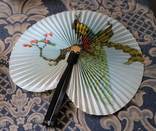 Unusual Vintage Black Framed Folding Fan - Ideal Gift (1 of 7) Unusual Vintage Black Framed Folding Fan - Ideal Gift (1 of 7)