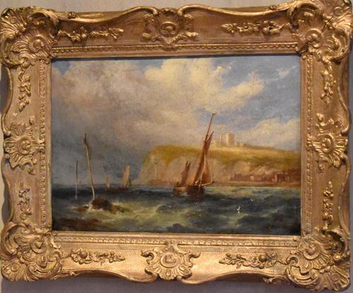 Coastal scene oil painting by Joseph W Yarnold (1 of 6)