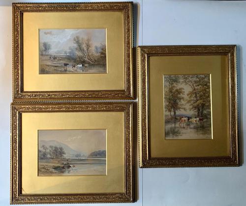 H Earp Senior - Set of Three Watercolours of cattle c1890 (1 of 7)